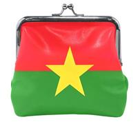 Burkina Faso Flag Personalized Leather Coin Pouch Women Girl Buckle Kiss Lock Change Pouch Wallet, Burkina Faso Flag, Classic
