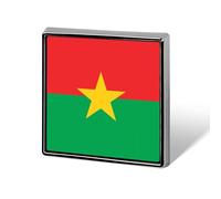 Burkina Faso Flag Square Shaped Enamel Brooch Pin Button Badges Decoration Hat Clothing Bag Accessories Gift Crafts