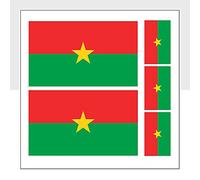 Burkina Faso Flag Sticker Waterproof BFA Labels for Laptop Bike Helmet Car Packwith P1155 (5 Stickers Mixed Pack A)