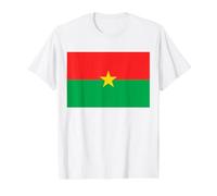 Burkina Faso Flag Value Graphic T-Shirt, Men, White, M