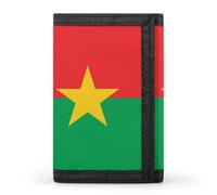 Burkina Faso Flag Wallet for Men Slim Minimalist Tri-fold ID Window 9-13 Cards