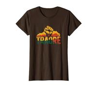 Burkina Faso- Ibrahim Traoré/Thomas Sankara T-Shirt, Women, Brown, X-Large