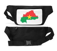 Burkina Faso Map Flag Unisex Waist Bag Black