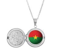 Burkina Faso National Flag Football Locket Necklace Hold Picture Jewelry Birthday Gift
