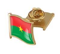 Burkina Faso Patriotic Flag Brooch - Vintage Square Text Brooch,Ethnic Style Backpack Hats Accessories Badges Hard Brooches Pins For Man Women