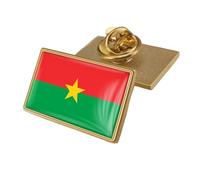Burkina Faso Patriotic Flag Brooch - Vintage Square Text Flag Print Brooch,Ethnic Style Backpack Hats Accessories Badges Hard Brooches Pins For Man Women Rectangle