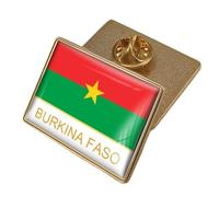 Burkina Faso Patriotic Flag Brooch - Vintage Square Text Flag Print Brooch,Ethnic Style Backpack Hats Accessories Badges Hard Brooches Pins For Man Women Character