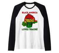 Burkina Ibrahim Traoré Shirt Black Loves Ibrahima Traoré Raglan Baseball Tee