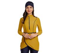 Burkini Swimsuits for Women Muslim Swimwear Top Pants Hijab Rash Guard 3 Pieces Full Cover Swimming Costume UV Protection Bathing Suit Middle East Modest Swimsuit Beachwear Surfing Outfit Ginger XXL