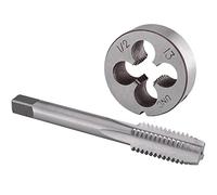 Burkit 1/2"-13 UNC Tap and Die Set Right Hand, 1/2 x 13 UNC Machine Thread Tap and Round Die