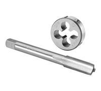 Burkit 3/8"-32 UNEF Tap and Die Set Right Hand, 3/8 x 32 UNEF Machine Thread Tap and Round Die