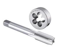 Burkit 9/16"-18 UNF Tap and Die Set Left Hand, 9/16 x 18 UNF Machine Thread Tap and Round Die