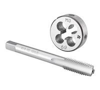 Burkit M10 X 1.5 Tap and Die Set Left Hand, M10 x 1.5 Machine Thread Tap and Round Die