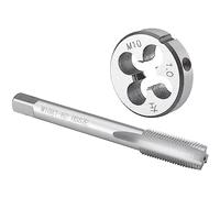 Burkit M10 X 1 Tap and Die Set Left Hand, M10 x 1.0 Machine Thread Tap and Round Die