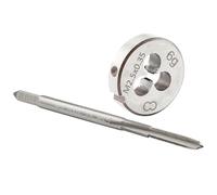 Burkit M2.5 X 0.35 Tap and Die Set Right Hand, M2.5 x 0.35 Machine Thread Tap and Round Die