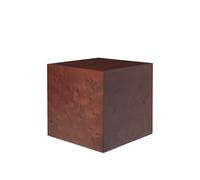 Burl Cube Side Table Dark Stained Burl