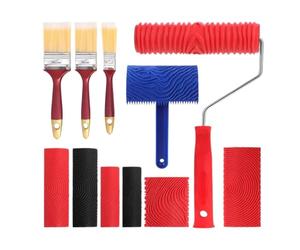 Burl Roller, 11-Piece Lifelike Grain Tool with Handle | Wood Grain Paint Roller | For Decoration Art, Carving, Creations, Walls, Furniture, Landscapes and Summer