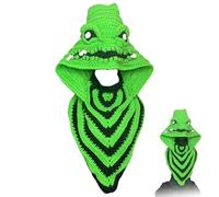 Burlap Chap Crochet Hood - Handmade Halloween Horror Headdress, Bohemian Christmas Nightmare Costume, Holiday Decorative Hat (#D)