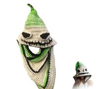 Burlap Chap Crochet Hood, Oogie Boogie Hat with Lights, Handmade Halloween & Christmas Nightmare Costume, Funny Halloween Crochet Hat for Man Women (B)