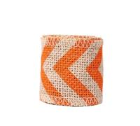 Burlap Fabric roll 2M/Roll 6cm Natural Jute Burlap Hessian Ribbon Colorful Hemp for Rustic Wrap Packing Wedding Decoration for Crafting(Orange)