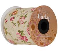 Burlap Frayed Edge Vintage Rose Inspired Ribbon 100mm x 1 Metre