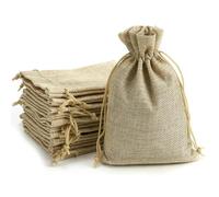Burlap Gift Bags with Drawstring, Jute Bags, Linen Sacks, Storage Bags for Wedding Favors, Party Jewelry Pouches, 10Pcs