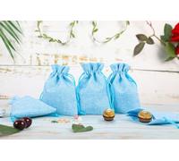 Burlap Hessian Bags, Hessian Bags 24 Pack 10x13.5cm Burlap Favor Gift Bags, Linen Jewelry Pouches with Drawstring(Purple)