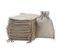 Burlap Hessian Bags, Hessian Bags 50pcs Burlap Packing Pouches Drawstring Bags DarkKhaki For Jewelry Packing 9x7cm 14x10cm 18x13cm 20x15cm(1 count (Pack of 1)2)