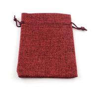 Burlap Hessian Bags, Hessian Bags 50pcs Burlap Packing Pouches Drawstring Bags Fit use for Jewelry Display Packing Gift Bags 13.5x9.5cm(DarkRed)