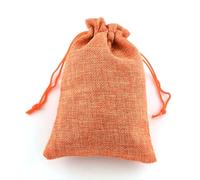 Burlap Hessian Bags, Hessian Bags Burlap Packing Pouches Drawstring Bags Paper Price Tags and Hemp Cord Twine String Fit use for Jewelry Making Jewelry Display(Orange)