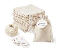 Burlap Hessian Bags, Hessian Bags Burlap Packing Pouches Drawstring Bags Paper Price Tags and Hemp Cord Twine String for Jewelry Making Jewelry Display