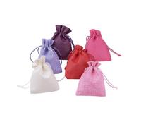 Burlap Hessian Bags, Hessian Bags Mixed Color Burlap Packing Pouches Drawstring Bags for Jewelry Packing12x9cm 14x10cm 25-30pcs(05,1 count (Pack of 1))