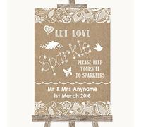 Burlap & Lace Wedding Sign Collection Burlap & Lace Let Love Sparkle Sparkler Send Off Wedding Sign