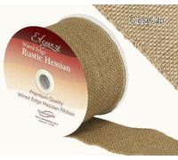Burlap Natural Hessian Wired Edge Eleganza Ribbon 70mm x 1 Metre
