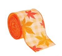 Burlap Pumpkin Harvest Ribbon Rolls for Creative DIY Projects, 15 Feet of Decorative Material Perfect for Seasonal Events (A)