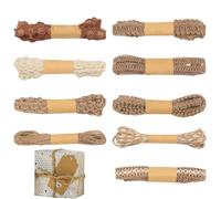Burlap Ribbon | 9 Rolls Trim Decor String - Wedding Ribbon,for Party Home Wreath Garland Sewing Wrapping Holiday Festival