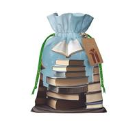 Burlap Santa Sack with Tags, Green Christmas Ribbon Holiday Gift Wrap Bag Reusable Drawstring Gift Bag The sky Gift Wrapping Bags Personalized Christmas Sacks for Presents Medium