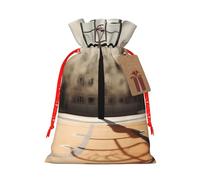 Burlap Santa Sack with Tags, Red Christmas Ribbon Holiday Gift Wrap Bag Reusable Drawstring Gift Bag Amazing Basketball Court Gift Wrapping Bags Personalized Christmas Sacks for Presents Medium