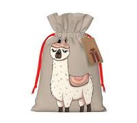Burlap Santa Sack with Tags, Red Ribbon Holiday Gift Wrap Bag Reusable Drawstring Gift Bag No Drama Llama Gift Wrapping Bags Personalized Christmas Sacks for Presents Medium