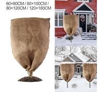Burlap Winter Plant Covers with Drawstring for Protecting Potted Plants Outdoors (120 × 180CM)