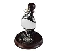 Burleigh Mens Full Hunter Pocket Watch with Stand - Silver