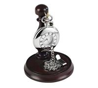 Burleigh Mens Half Hunter Pocket Watch with Stand - Silver