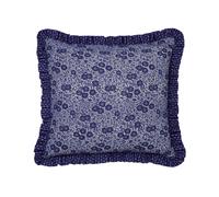 Burleigh x Bedeck of Belfast Calico Frilled Edge Cushion 50cm x 50cm, Blue