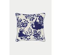 Burleigh X Bedeck Of Belfast Pure Cotton Calico Embroidered Cushion Navy Mix