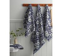 Burleigh X Bedeck Of Belfast Pure Cotton Calico Floral Towel Blue