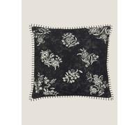 Burleigh X Bedeck Of Belfast Pure Cotton Regal Peacock Cushion Charcoal Mix