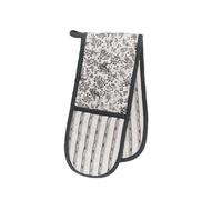 Burleigh x Bedeck of Belfast Regal Peacock Double Oven Gloves, Charcoal/White