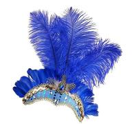 Burlesque Hairpiece Tiara - Unique Vintage Plumes, Sparkly Dance Gala Decoration, Festive Costume Headwear | Exotic Ornament Accompanying Girls Prom Balls, Stage Theatre Broadway, Club Discos