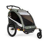 Burley D'Lite™ X Kids Bike Trailer & Stroller, Sage Green/Charcoal Grey, Double