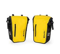 Burley Pannier Set, Roll-Top, Waterproof, 22L Total Capacity, 10mm Rack Bar Compatible, Yellow/Black